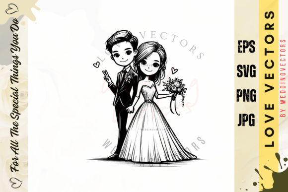 C2651 Wedding Couple & Love Vectors: Crafting Timeless Romance