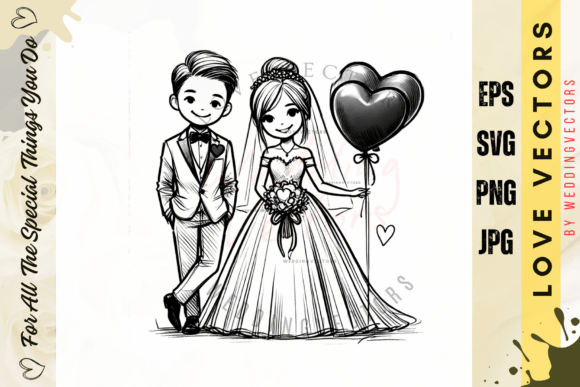 C3174: Modern Flat Design for Wedding & Love Projects