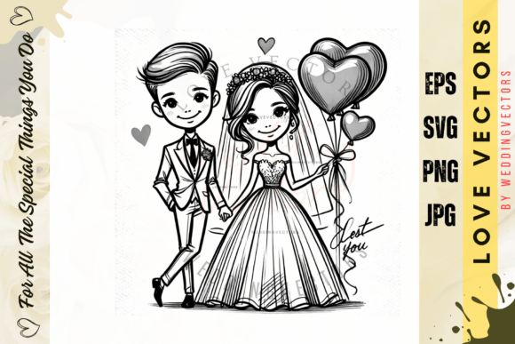 C3257: Vintage Love Vectors for Timeless Wedding Design