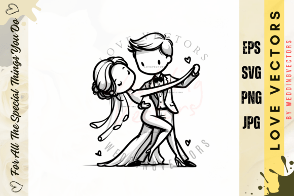 C3613: Wedding Couple & Love Vectors for Timeless Designs