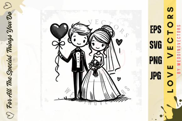 C3731 Wedding Couple & Love Vectors: Design Inspiration