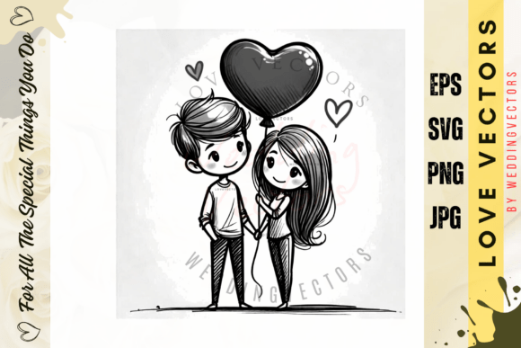 Capturing Forever: The Romance of Wedding Couple and Love Vectors - C2662