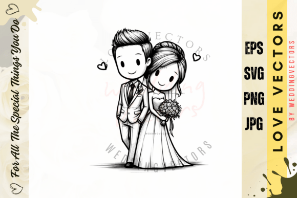 Celebrate Love: The Art of Wedding Couple Illustrations