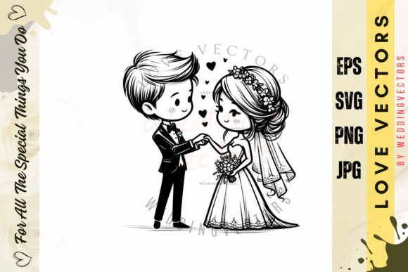 Designing with Heart: The C3782 Wedding Couple & Love Vectors