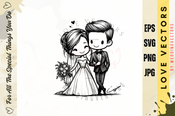 Wedding Couple and Love Vectors: C2631 Design Collection