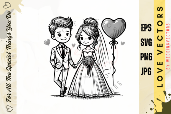 Wedding Couple and Love Vectors: C3233 Design Assets