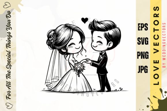 Wedding Couple and Love Vectors - C3611: A Designer's Dream Set