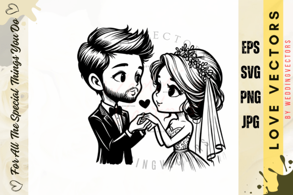 Wedding Couple and Love Vectors - C3636: A Design Asset Review