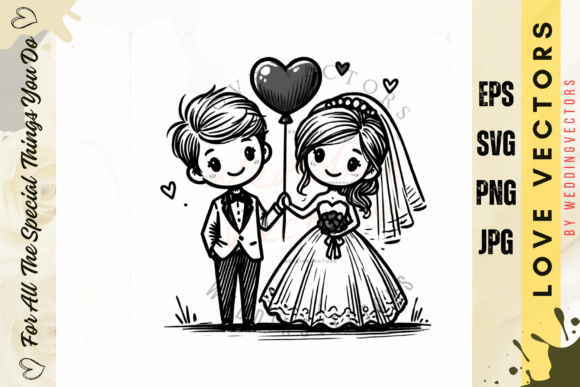 Wedding Couple and Love Vectors - C3703
