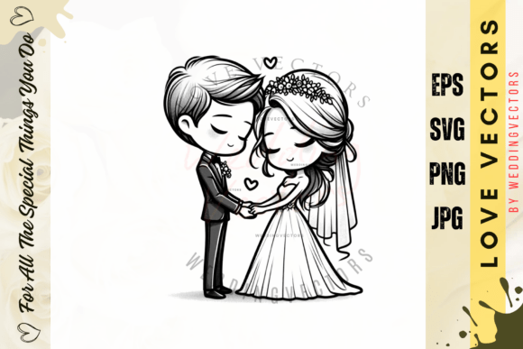 Wedding Couple and Love Vectors - C3712: Capture Matrimony