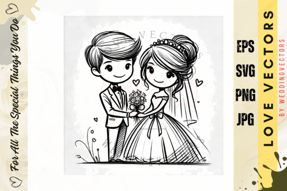 Wedding Couple and Love Vectors: Capturing Romantic Bliss