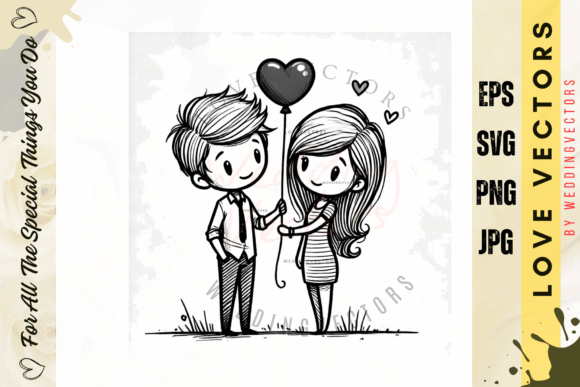 Wedding Couple & Love Vectors: Elegant Design Elements